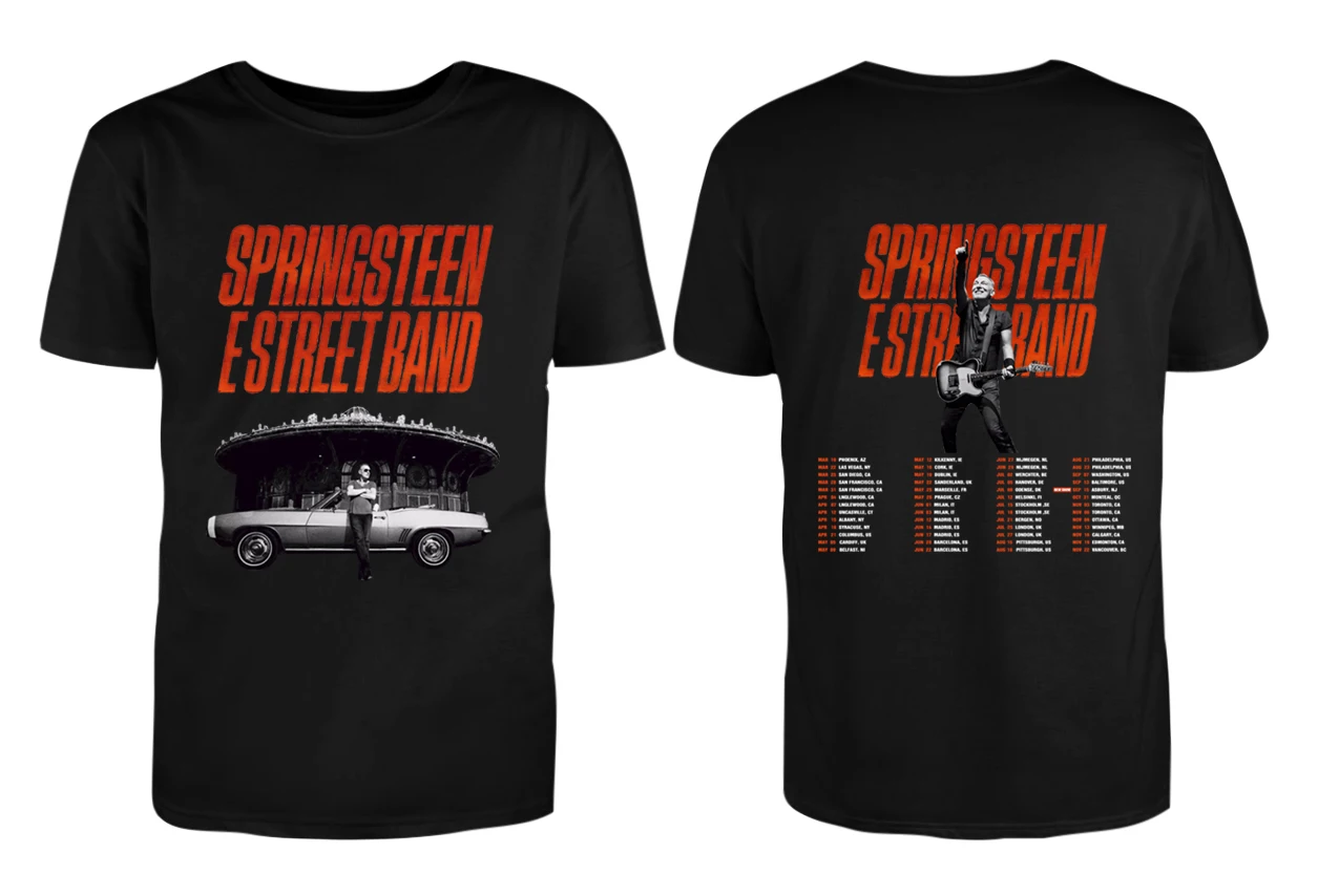 Женские и мужские летние футболки с принтом Брюса спринстина и улица 2024, модный подарок на день рождения в стиле Харадзюку