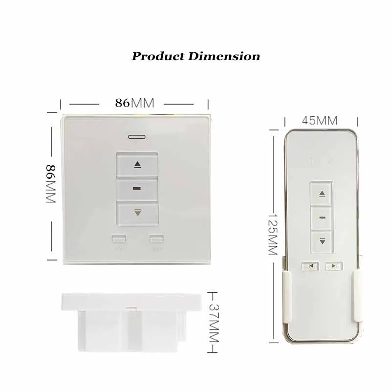 2 Gangs AC to DC24V Operator Controller Transformer Wall Mounted Touch Panel For Home Automation