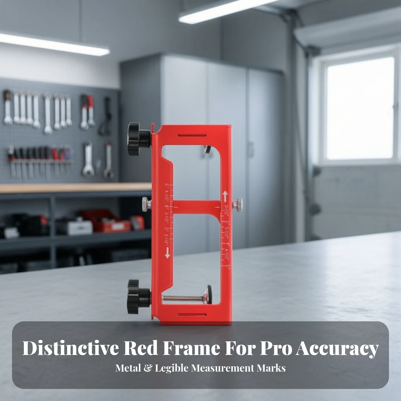 Door Hinge Mortising Jig with Router Bit Self-Centering Door Hinge Routing Jig Accurate Professional-Grade for Carpenters