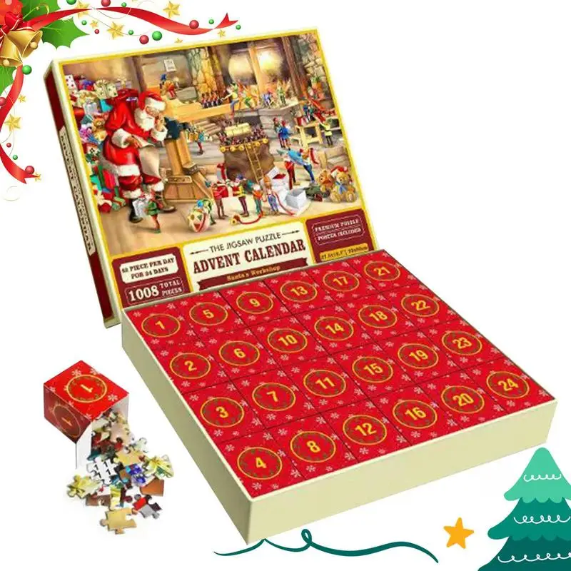 Christmas Advent Calendar Jigsaw Puzzles 2023 Christmas Puzzle: Welcoming The Birth Of Jesus,1000pcs Christmas Puzzles Countdown