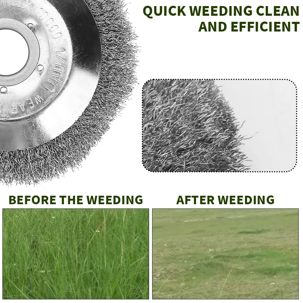 Universal 6/8 Inch Steel Wire Wheel Brush Disc for Lawn Mower Grass Trimmer Head Weed Cutter Garden Tool