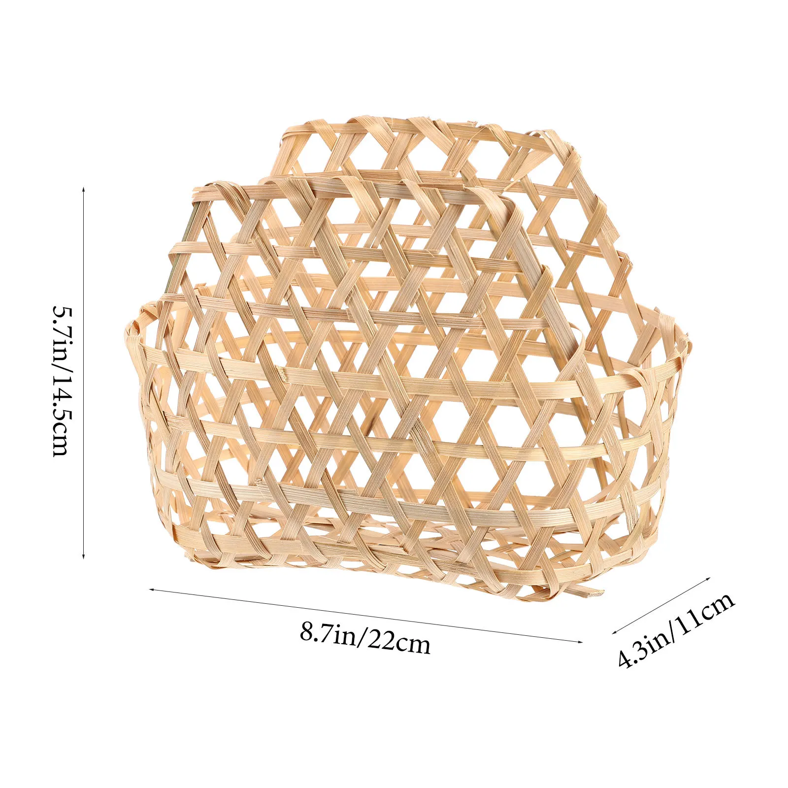 

2Pcs Bamboo Woven Basket Khaki Color Handheld Storage Container Decorative Gift Packing Basket Baskets with Handles