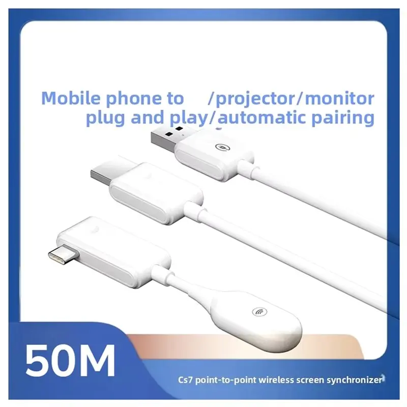 USB-C To HDMI-Compatible Wireless Transmitter& Receiver 50M 1080P Video Extender For Phone/Laptop To HDTV Streaming