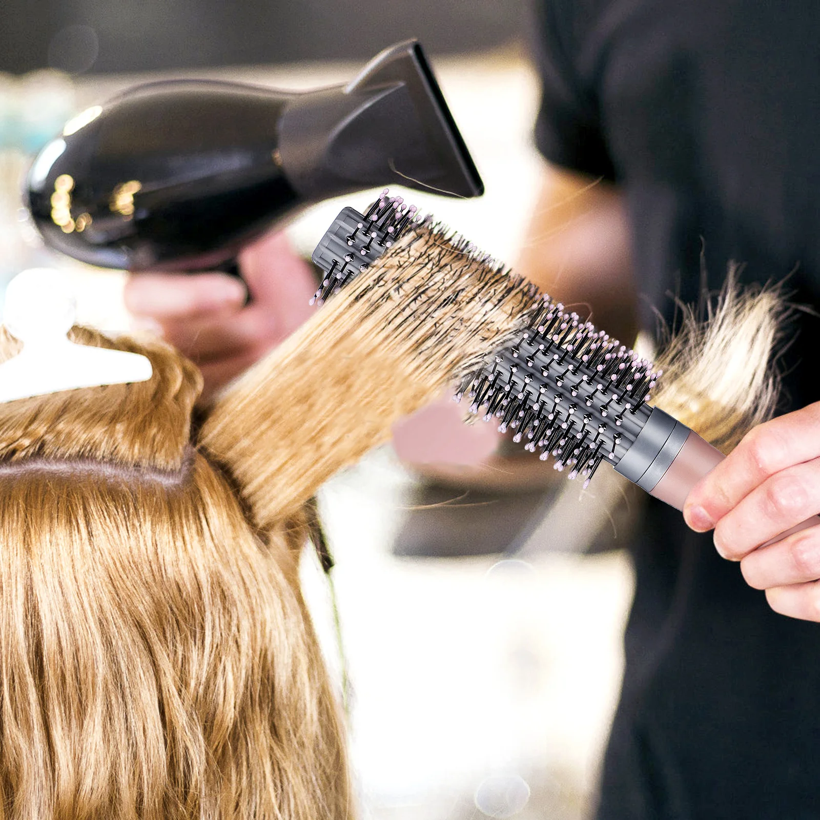 

2pcs Round Brush For Blow Out Detangling Brush Curly Wet Dry Hair Styling Comb Women Massaging Tool Abs Durable Handle Universal