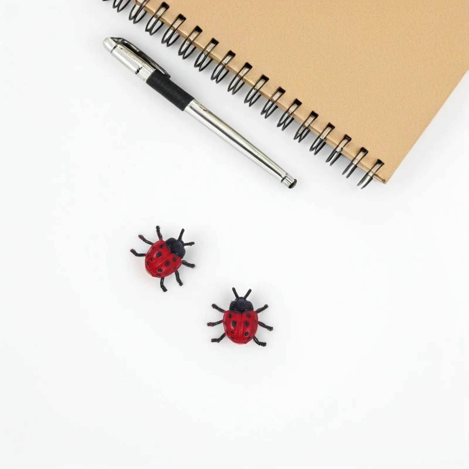 10Pcs Vivid Mini Ladybugs PVC Ornament Set for Fairy Garden DIY Decoration Micro Landscape Party Plant Pot Creative