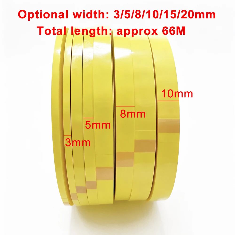 66m Mylar Tape 3/5/8/10/15/20mm PET tape High Temperature Insulated Transformer Motor Capacitor Coil Wrap Adhesive Mark Tape