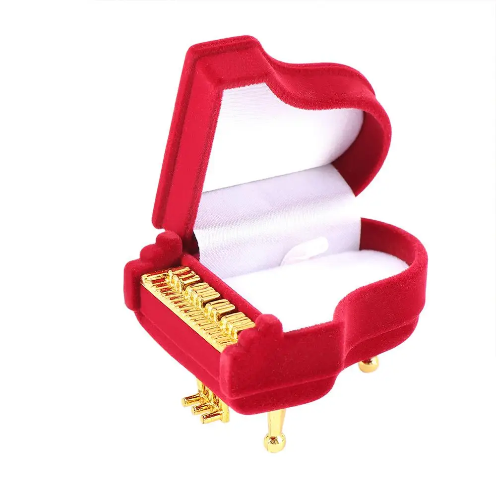 新しいウェディングイヤリングペンダントベルベットピアノリングボックス収納ボックスギフトケースリングボックス