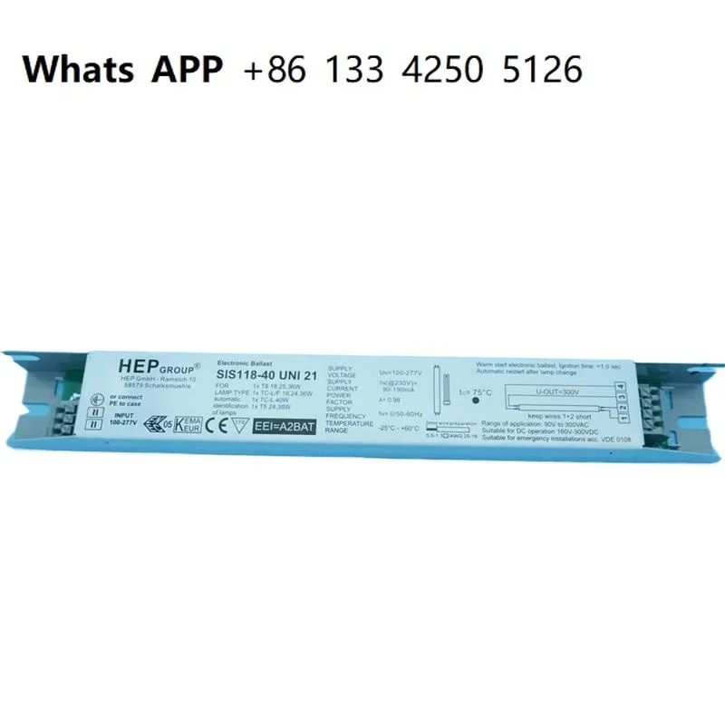 

HEP ballast SIS118-40 UNI T8 20W30W40W T5 24W39W100-277V wide voltage