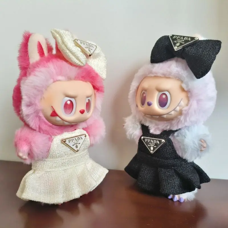 17cm 라부부 인형 드레스 리본 역삼각형 투피스 세트 인형 액세서리 인형 옷 V1 V2 V3 드레스