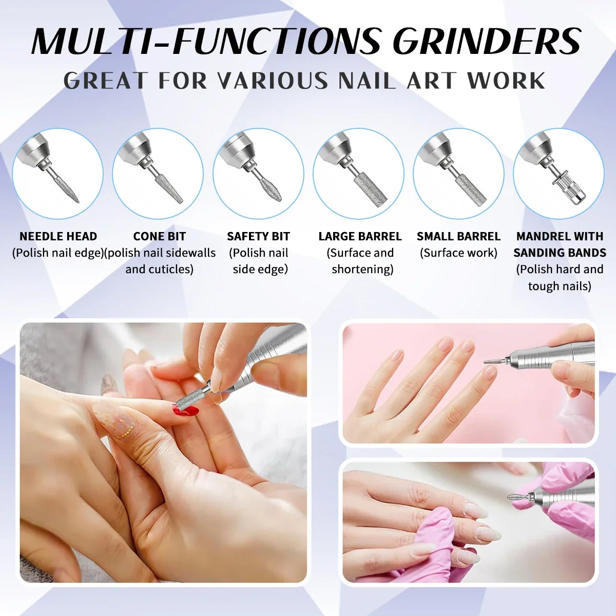 45000Rpm Nagelboormachine 3-In-1 Draagbare Nageldroger Met 9 Leds Professionele Elektrische Nageldraaibank Met UV-Licht Manicure-Gereedschap