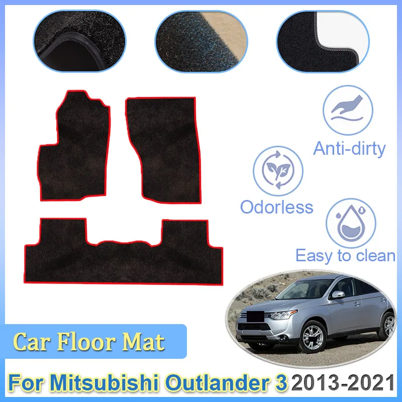 

Car Floor Mats Rugs Panel Footpad Carpets Cover Foot Pad Auto Accessories Sticker For Mitsubishi Outlander 3 2013~2021 2018 2015