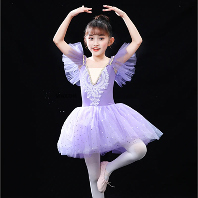 زي الباليه الاحترافي للأطفال ، فستان توتو راقصة الباليه الكلاسيكي للفتيات ، أداء رقص الأميرة ، الدانتيل