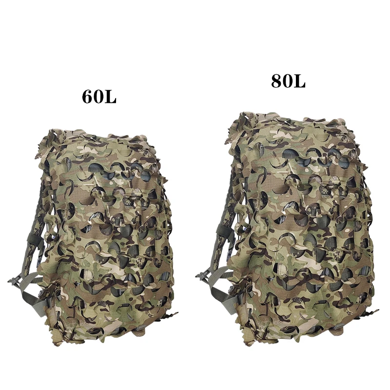 3D Camo Net Backpack Cover 60L 80L 3D Laser Cut Camouflage Hunting bag accessories Backpack Cover CS Paintball Paratrooper Gear