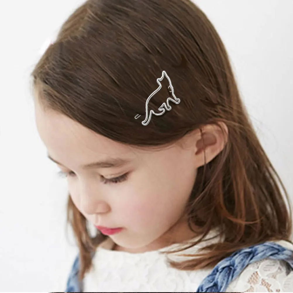 

4Pcs Cat Hair Clips Stylish Metal Barrettes for Women Wedding Party Daily Use Golden Silver Pearl Colors