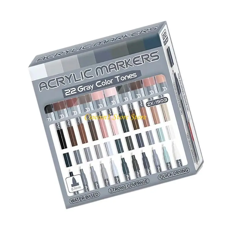 A3PC Acrylic Markers For Artist Student Drawing Craft Projects Practical Storage Case