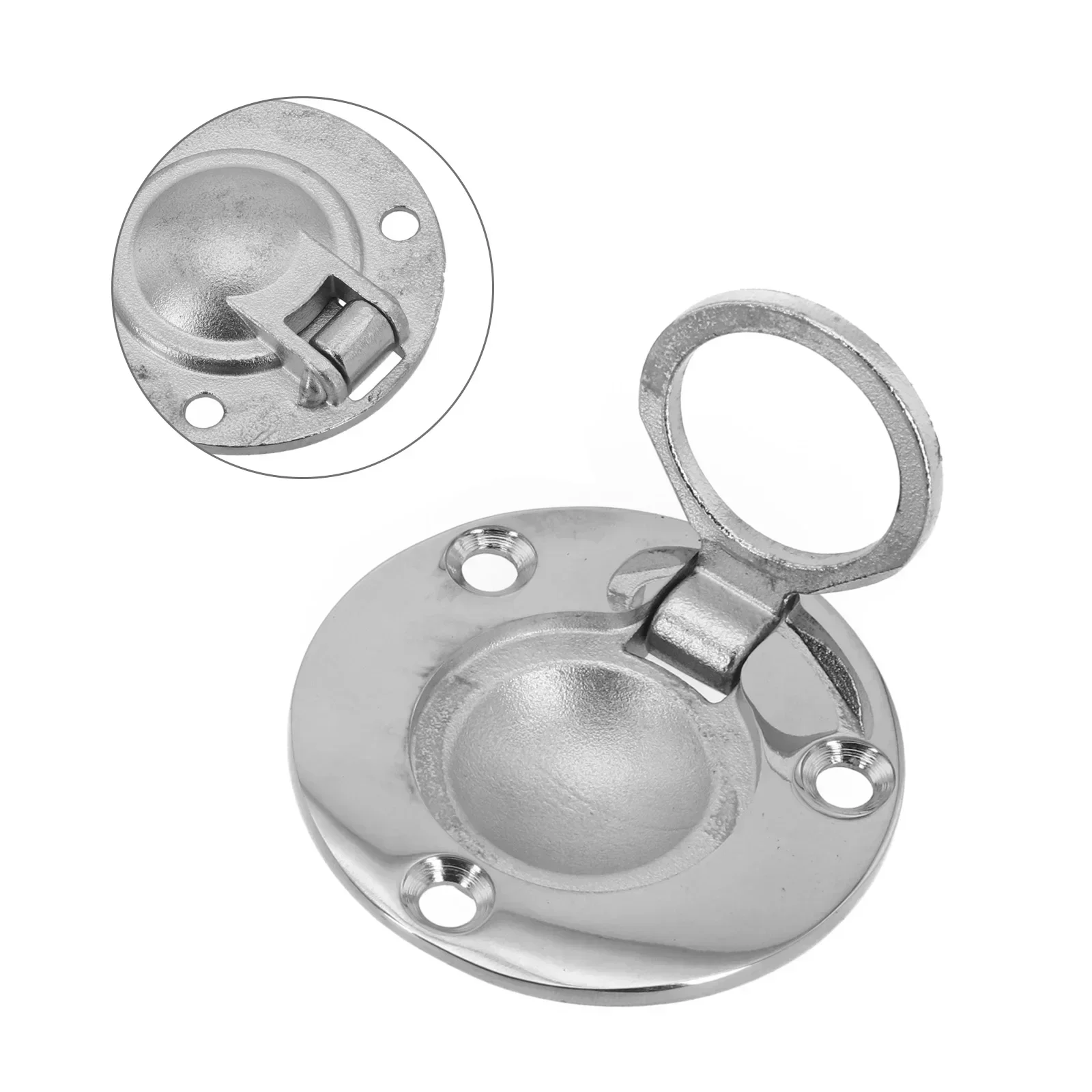 Round Flush Pull Handle 50mm For Ring Applications Stainless Steel Design For Cupboards Floors And Boats Easy Door Access