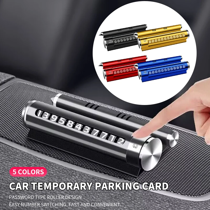 Car Safety Hammer Multifunctional Aromatherapy Temporary Car Parking Plate For Honda Civic Accord CRV Hrv Jazz Auto Accessories