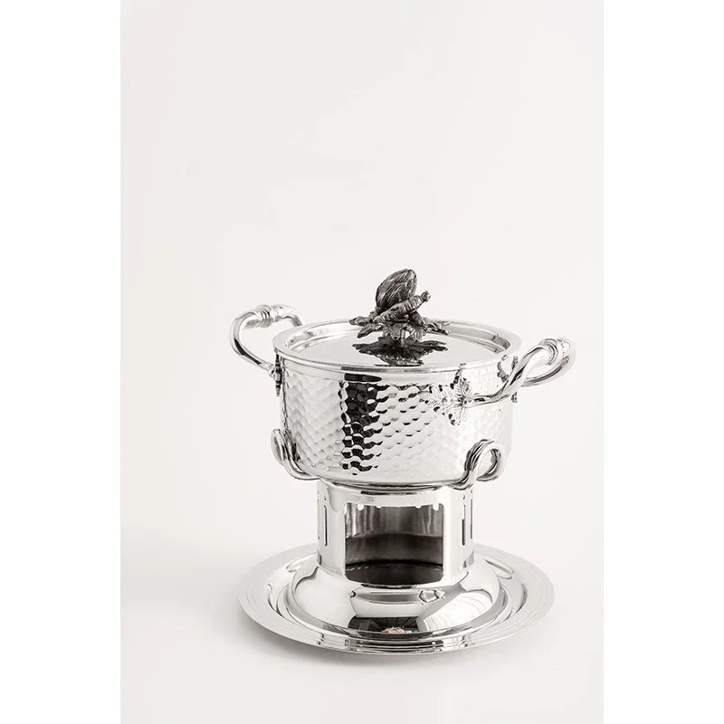 DurableStainless steel single small hot  hotel club private room dish  one person one pot household self-service hot pot