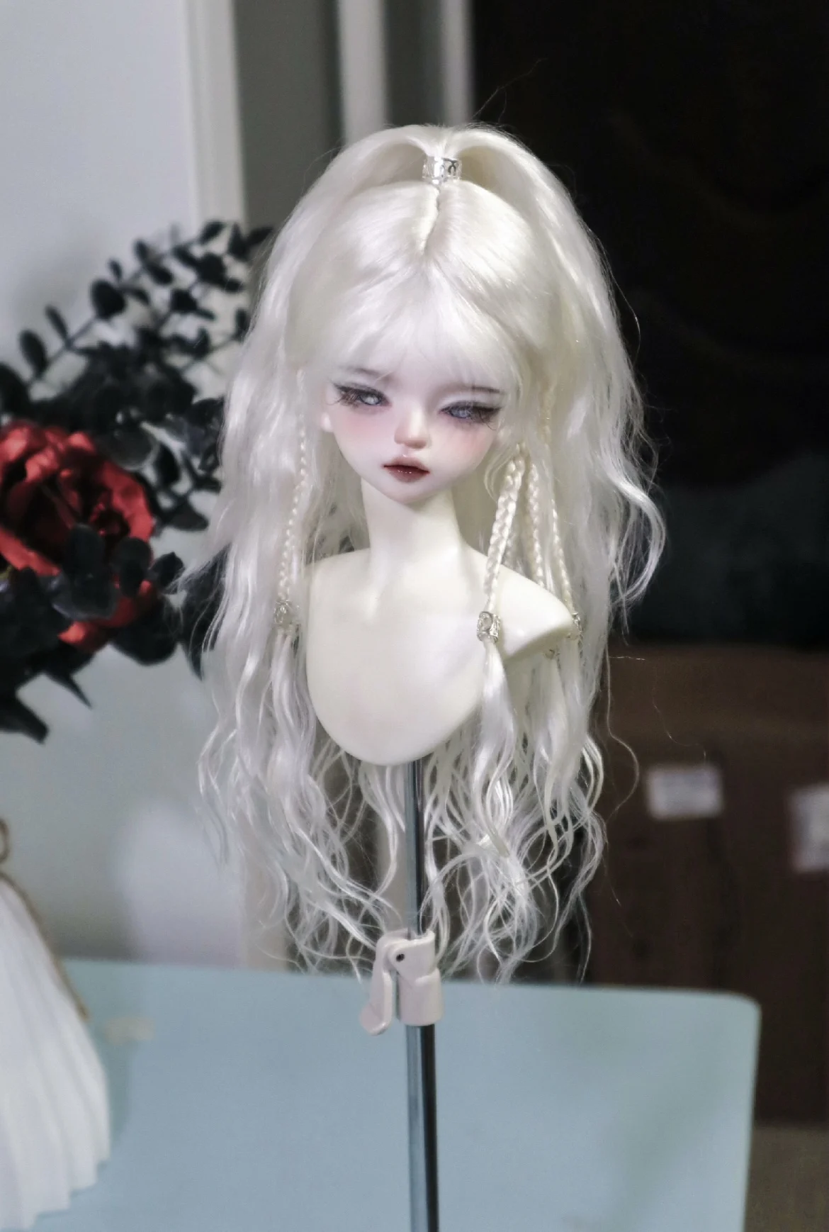 ผมสำหรับตุ๊กตา วิกผมหางม้าคุณภาพสูง ทำจากขนโมแฮร์ สำหรับตุ๊กตา BJD ขนาด 1/6 1/4 1/3 จัดส่งฟรี