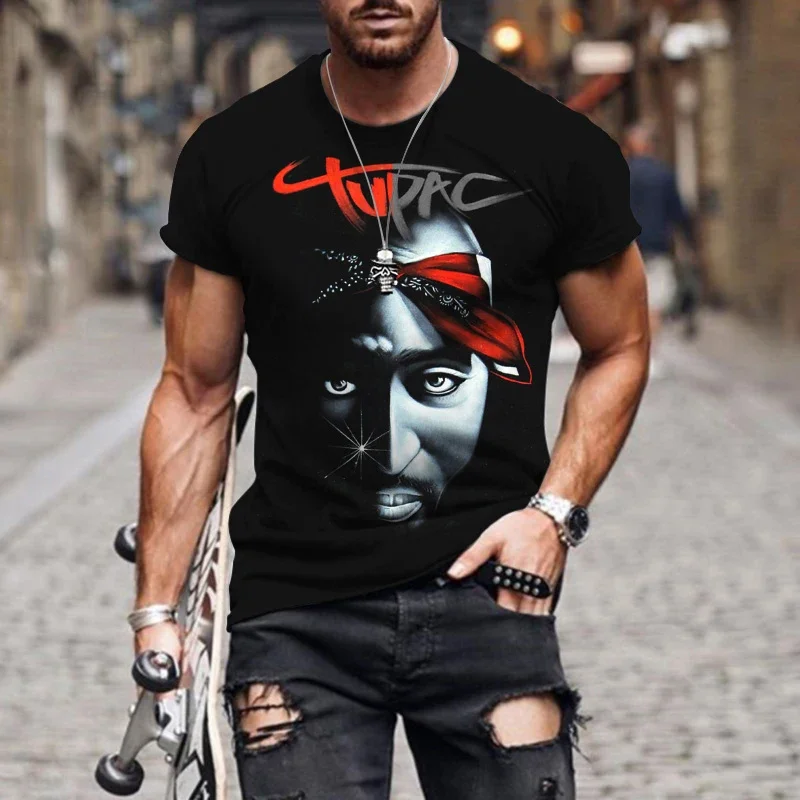 3D Hip Hop Trend Rapper Men's T Shirt Gangsta Rap Harajuku Short Sleeve T-Shirts Casual O-neck Loose Tops Summer Breathable Tees