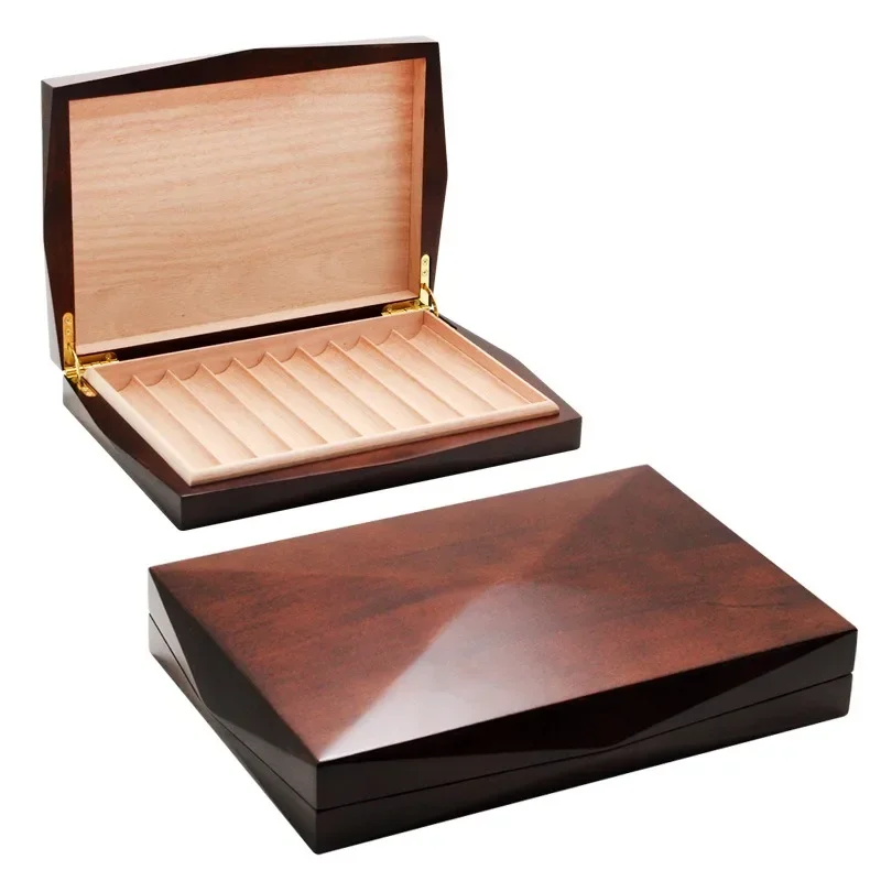 Cedar wood 10-pack cigar box, portable card slot tray type, moisturizing box set.
