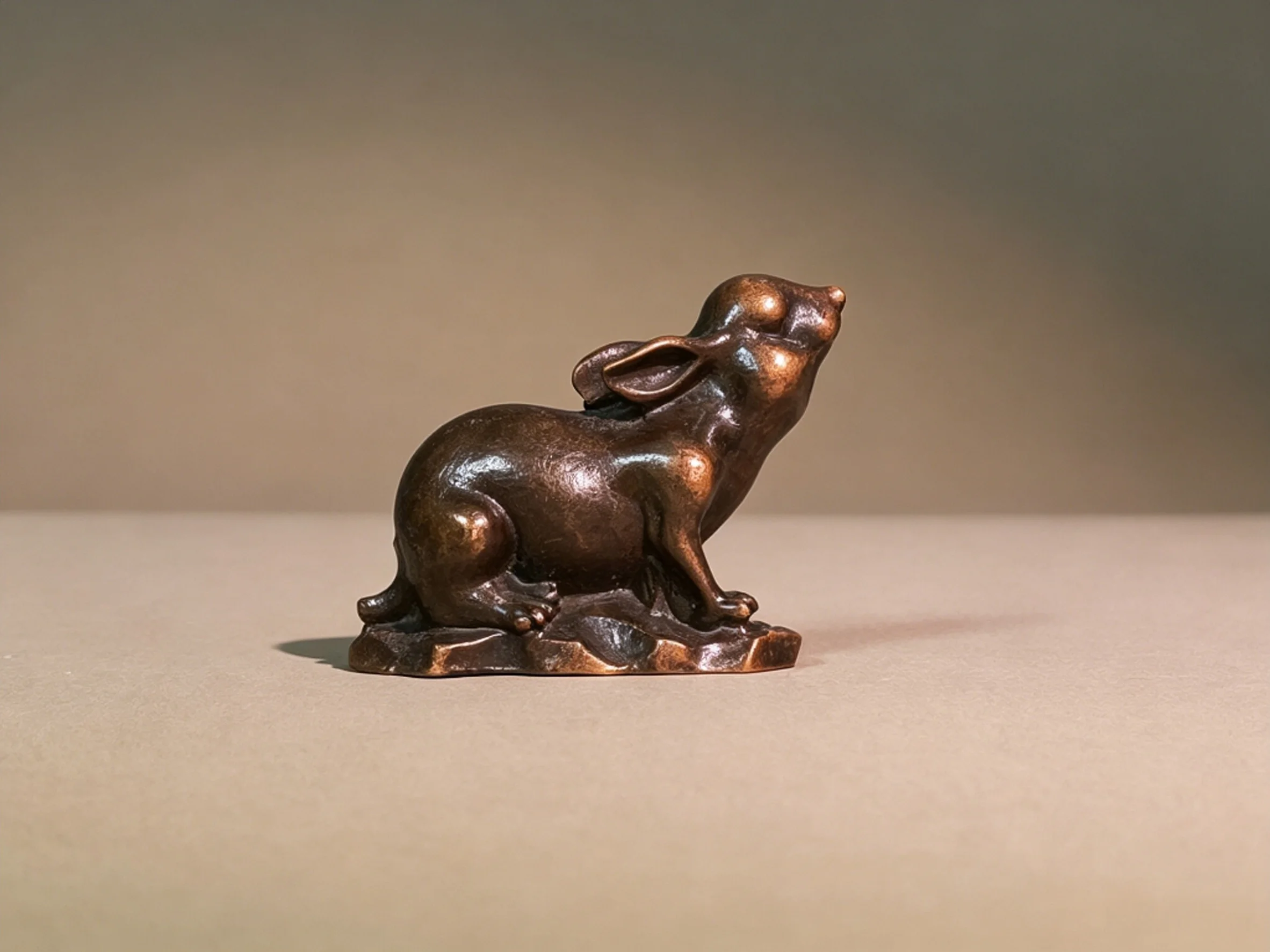 Vintage Brass Ornament of the Chinese Zodiac Rabbit, Home & Desktop Decor, Ideal Gift