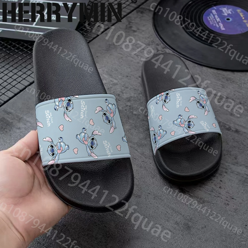 Klapki Stitch Antypoślizgowe Oddychające na Plażę i do Domu, Urocze, Kreatywne, Kawaii, Rozmiary 36-45, Sandały Łazienkowe