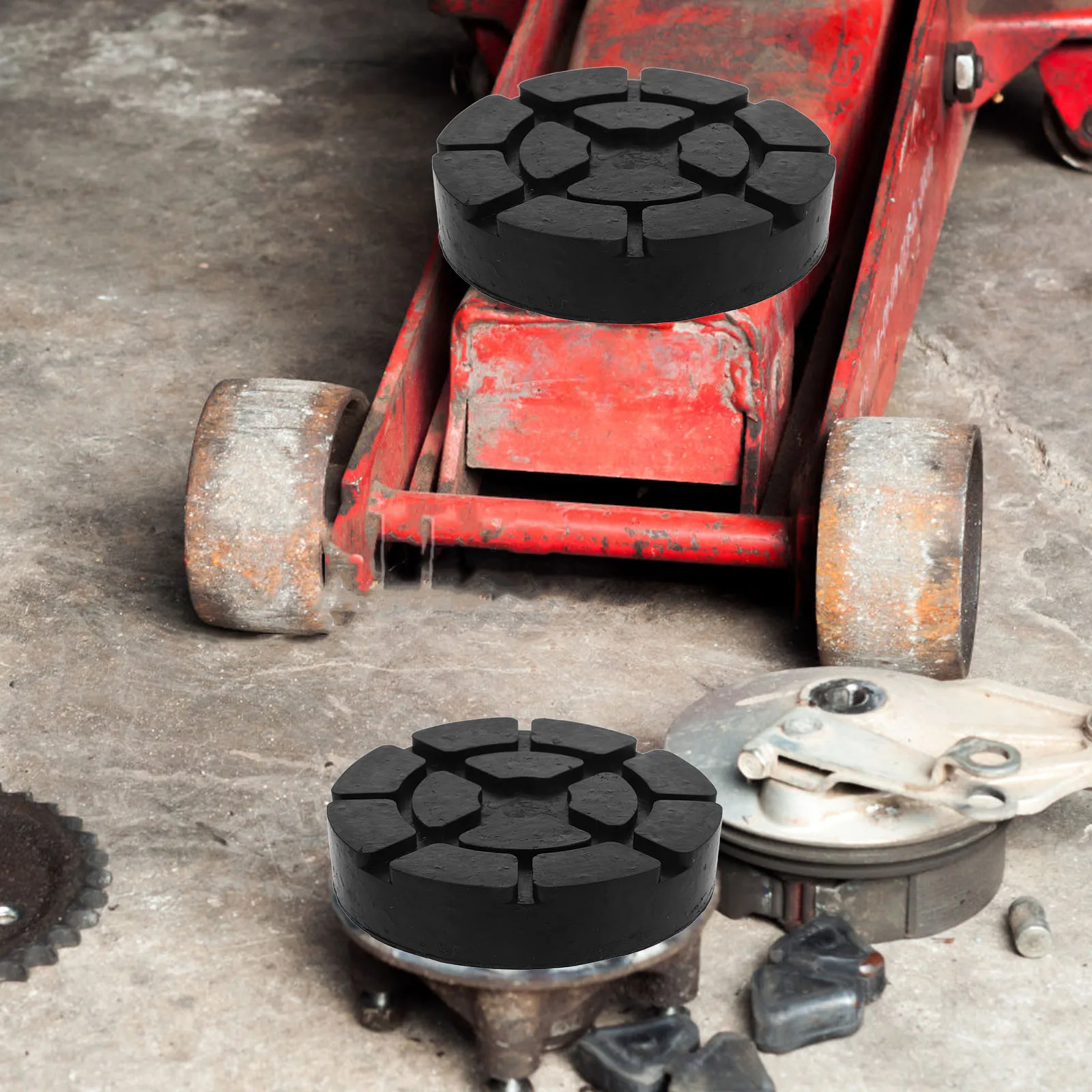 

4pcs Lift Rubber Pad Floor Jack Adapter for Car Auto Lift Machine Stable Support Non-Slip Durable Accessories