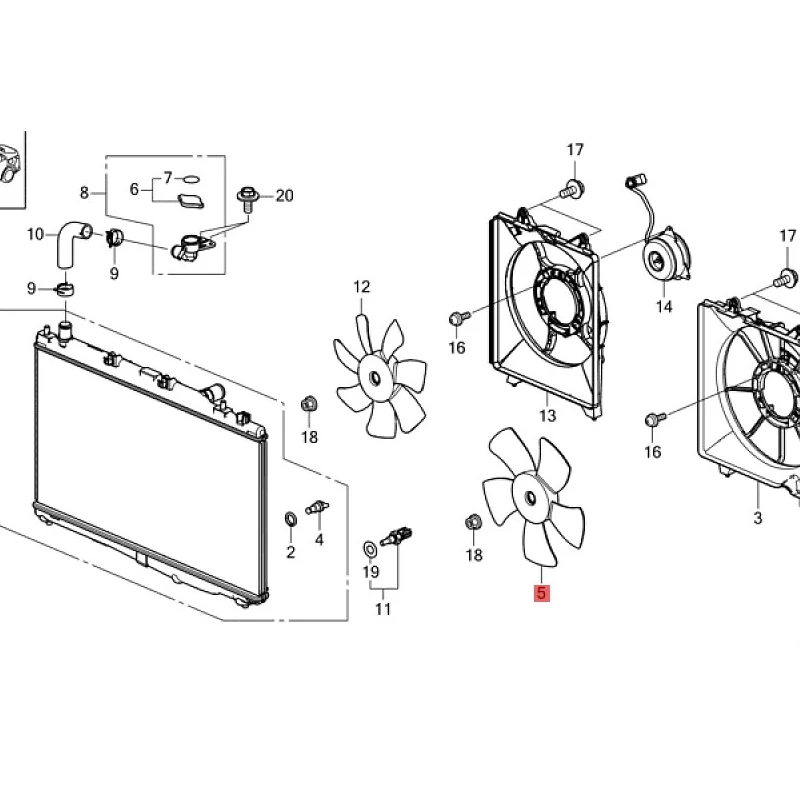 Aspas de ventilador de radiador, aptas para Ho nd aB in zh i XR V, 2015