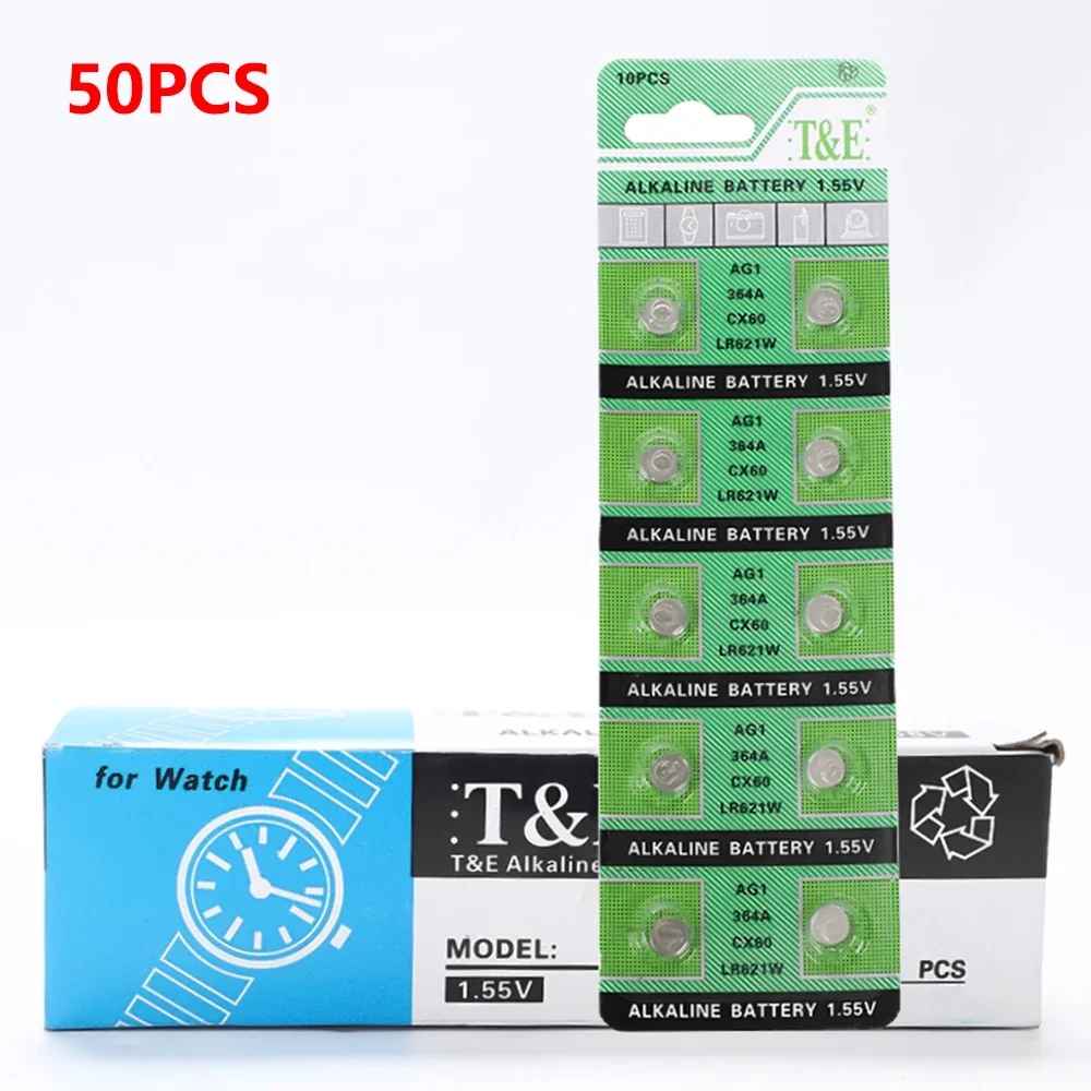 2-50 Stuks 1.55V 13Mah Ag1 Lr621 364 164 531 Sr621 Sr621sw Sr60 Cx60 Knop Batterij Voor Horloge Speelgoed Op Afstand Cel Munt Batterijen
