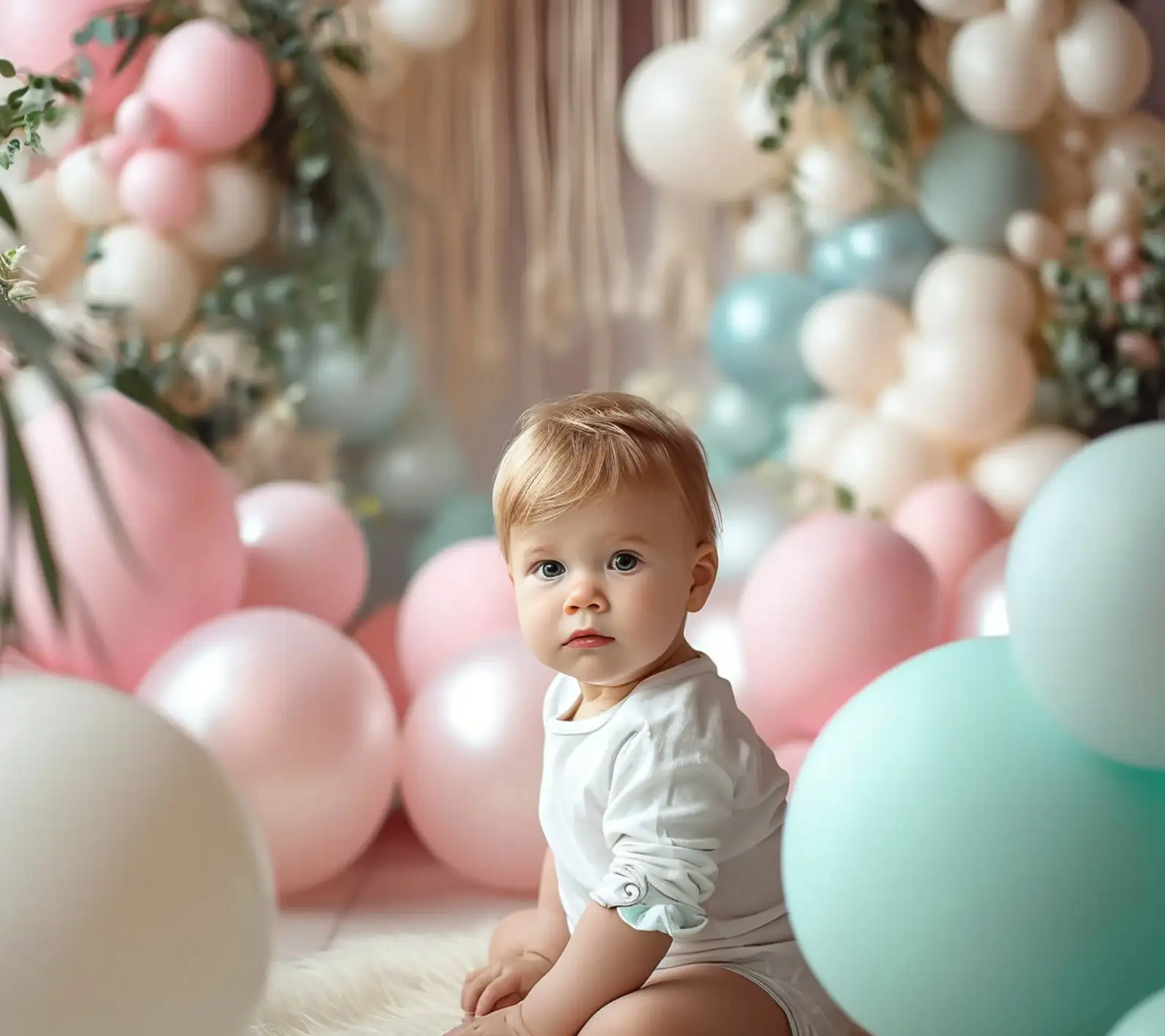 Mehofond Photography Background Arch Pink Balloon Floral Children Birthday Party Cake Smash Portrait Decor Backdrop Photo Studio