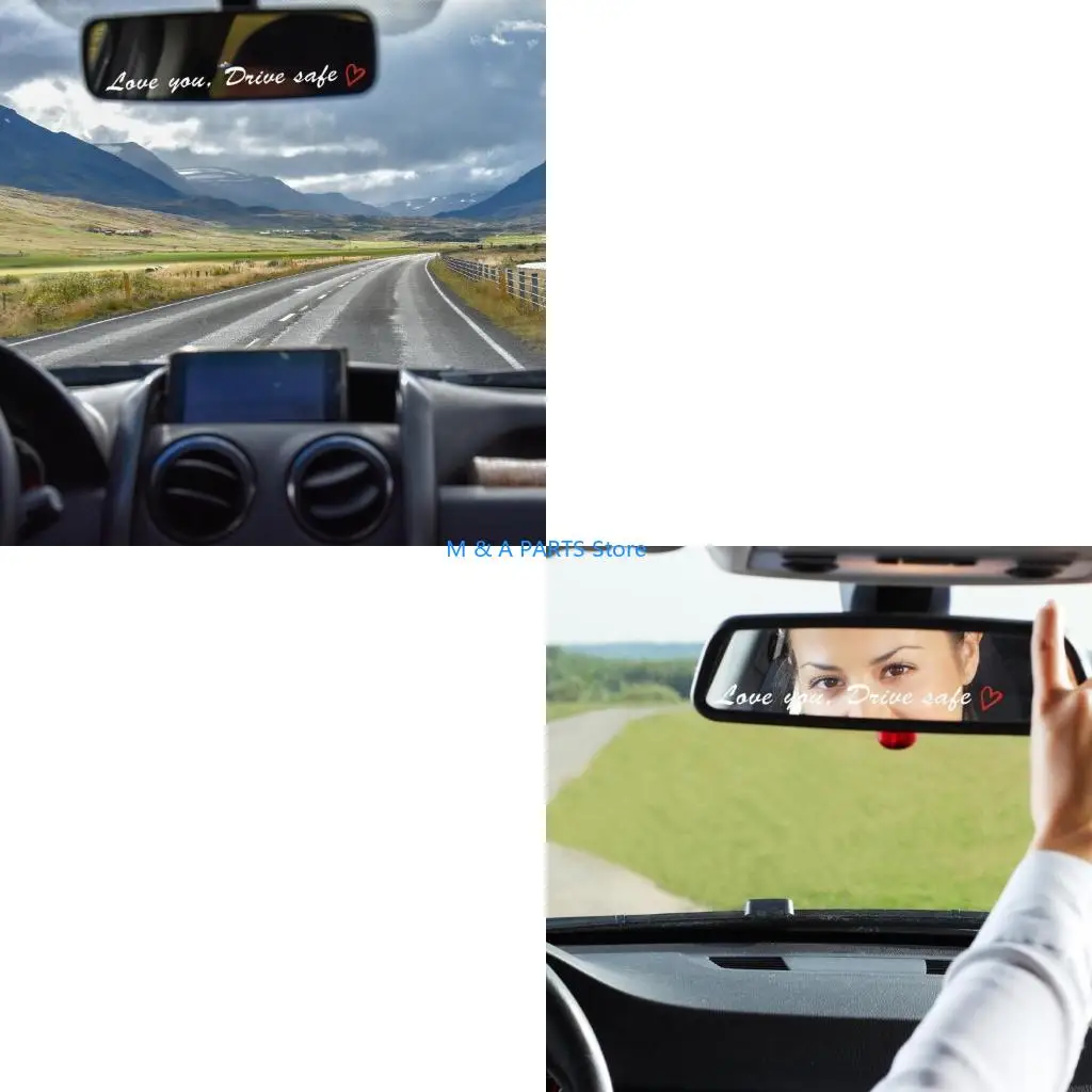 U1JF Mirror Decals Love You Drive Safe Sticker Decoratvie for Car Rearview