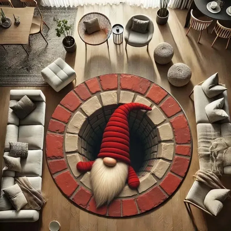 سانتا كلوز عيد الميلاد ثلاثية الأبعاد مطبوعة حصيرة مستديرة عيد الميلاد زينة عيد الميلاد عيد الميلاد ترحيب سجادة باب الشتاء ديكور المنزل عيد الميلاد #2