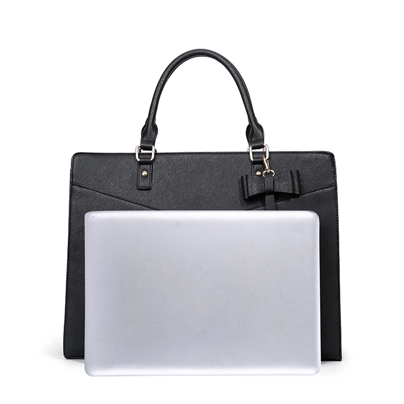 Fashion Women's PU Leather Briefcase Laptop Handbag Girls Shoulder Bags Woman Man Work Office Leather Handbags Computer Bag