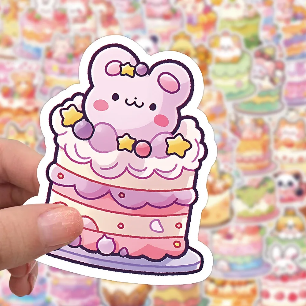60 uds serie rosa postre pastel pegatinas lindo pequeño fresco creativo decoración pegatinas DIY guitarra teléfono taza de agua monopatín