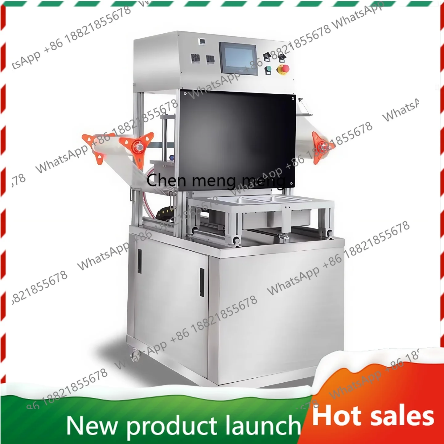 Fresh vacuum cooked food filling nitrogen automatic lunch box sealing machine