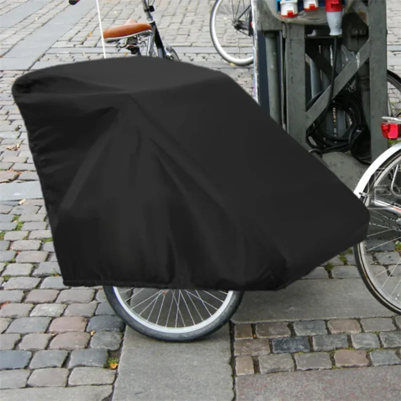 140x84x100cm Bike Trailer Cover Rain Dust and Sun Protection Cover Cover 210D Silver-coated Oxford Fabric Material