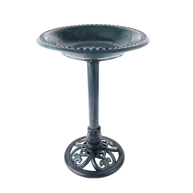 Outdoor Garden Plastic Bird Bath & Feeder Bowl, Multi‑Functional Simple Bird Waterer & Flower Planter Pot