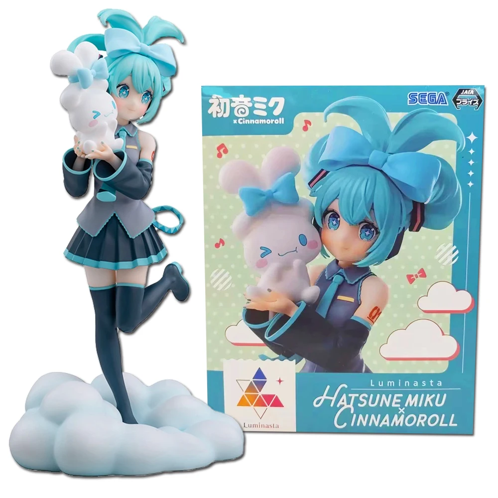 20CM Anime Hatsune Miku X Cinnamoroll Figure Anime Peripheral Collectible Models Decorative Decorations Children Kawaii Gift