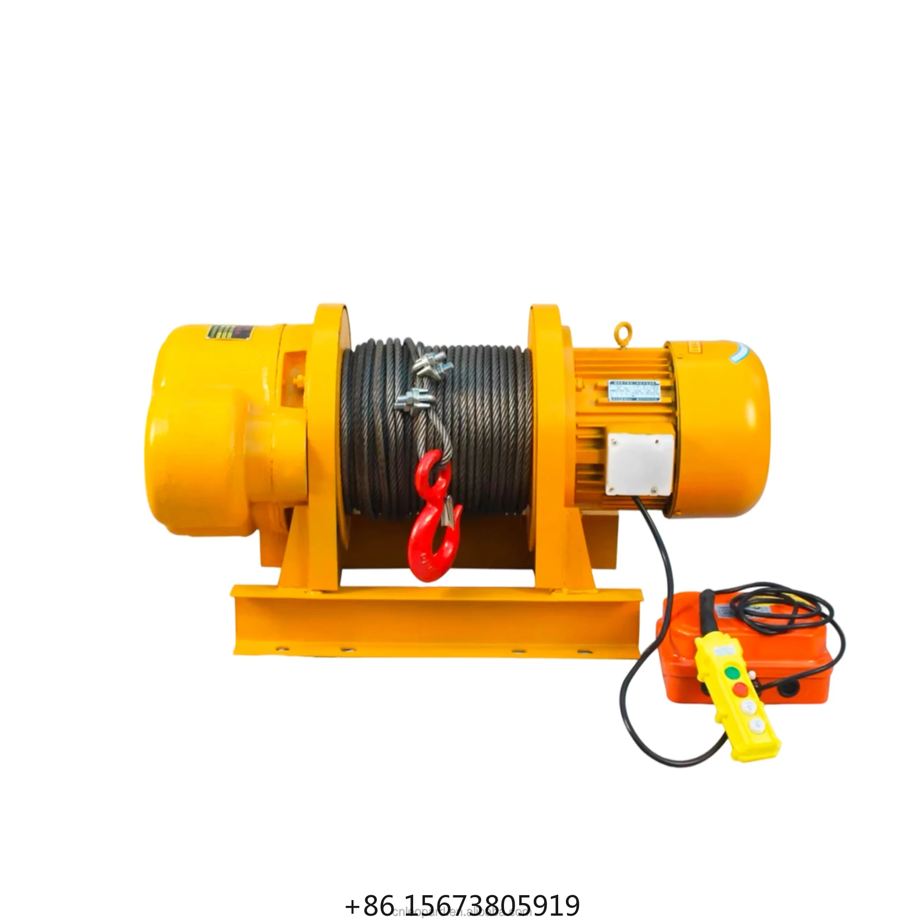 Hot Sale 1-5 Ton Orange Electric Wire Rope Winch - Heavy Duty Industrial Winch-Remote Control & Overload Protection