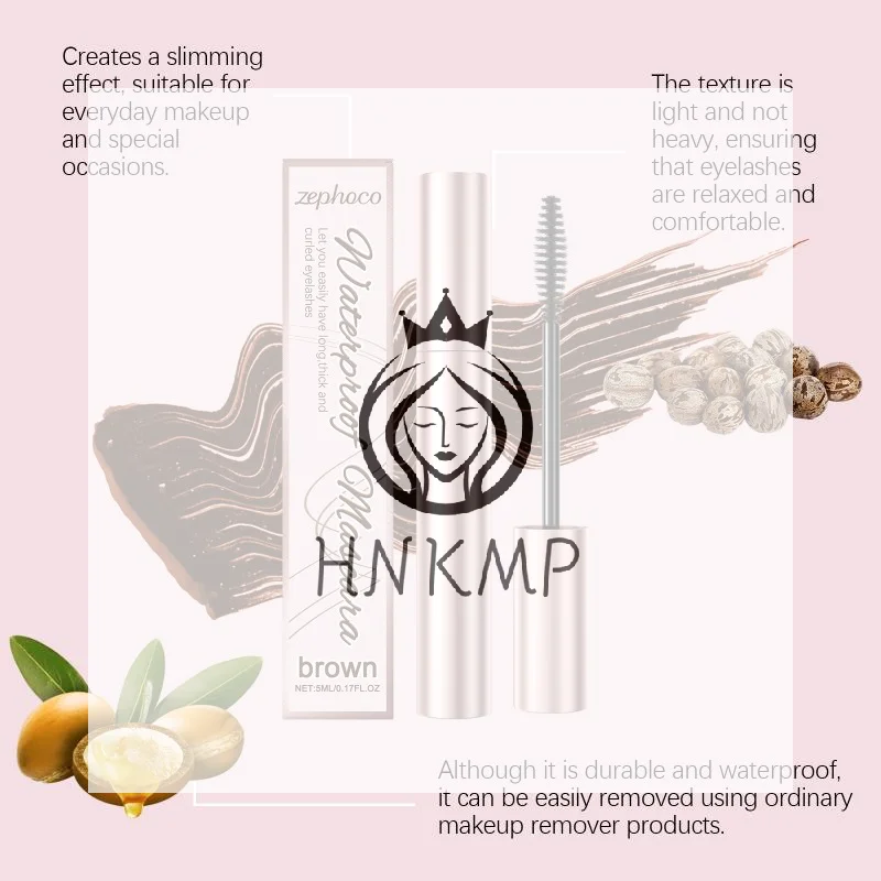 Lash Curling Brown Mascara Not Easy To Smudge Waterproof Long Lasting for Daily Party Make Up