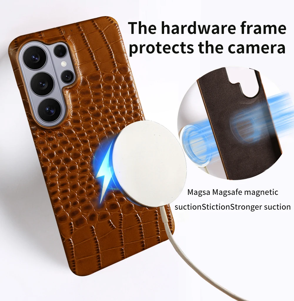 Crocodile Genuine Leather Phone Case For Samsung Galaxy S26 Ultra S25 Plus S24 S21 S23 FE S21 S20 Note 20 Ultra Back Cover Cases - view 5