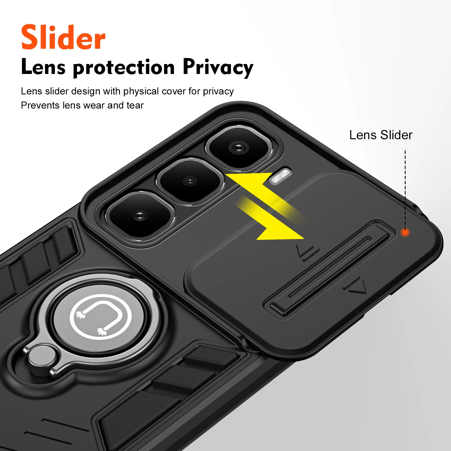 حافظة مضادة للصدمات لهاتف انفينيكس هوت 60 برو بلس 60i غطاء هاتف نافذة دفع منزلق لهاتف انفينيكس هوت 50 برو + 50i 40i 5G