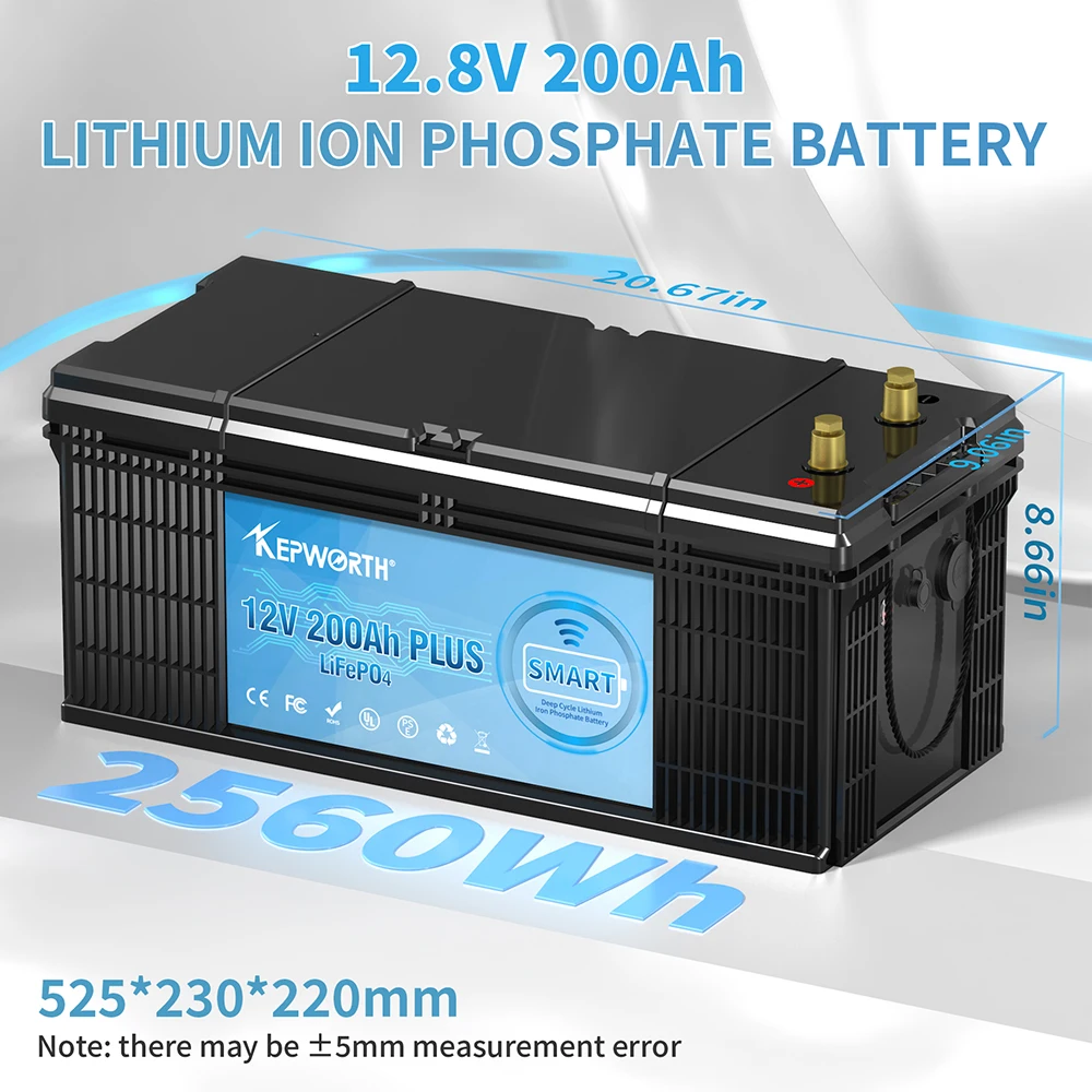 Nuova batteria di accumulo 12V 100AH 120AH 200AH LiFePO4 batterie di alimentazione BMS Bluetooth integrate 6000 cicli per camper Golf Cart