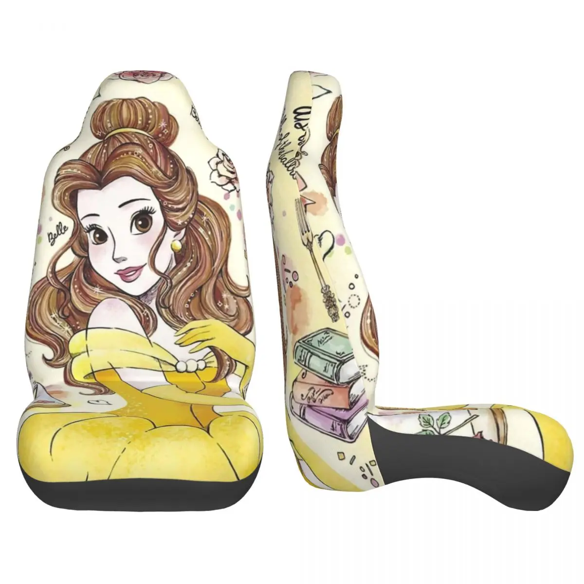 أغطية مقاعد السيارة من بيل بيوتي آند ذا بيست، قطعتين من أغطية مقاعد السيارات، غطاء بوليستر لطيف على شكل شاحنة صغيرة