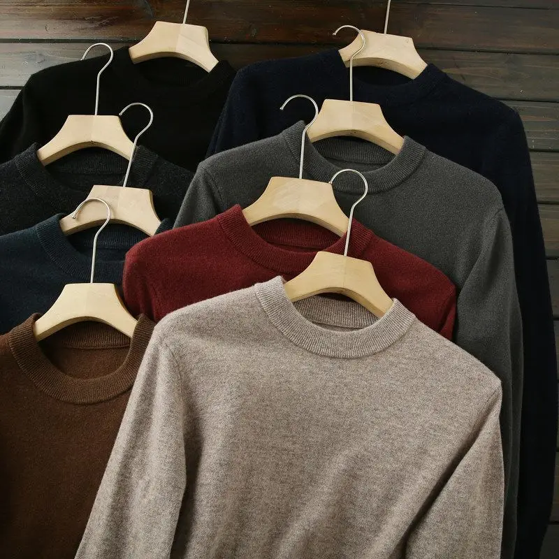 

Men's Knitted Sweater Inner Wear f High Collar Warm Base irt Casual Sle Long Sve Polyester Fiber Youth Daily Wear