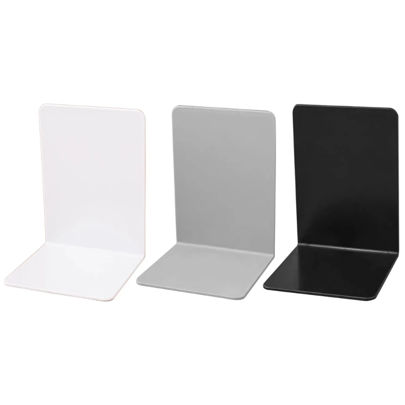 L-Shaped Bookends Book Holders Shelf Book End Book Stoppers Book Support Rack Desk Organisers for Books Magazines Dropship