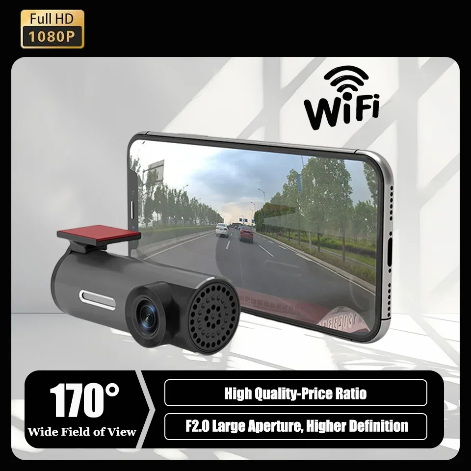 New 1080P Car Recorder, Car Monitoring Camera With Infrared Night Vision, Loopable Recording Wifi HD Cell Phone Interconnection