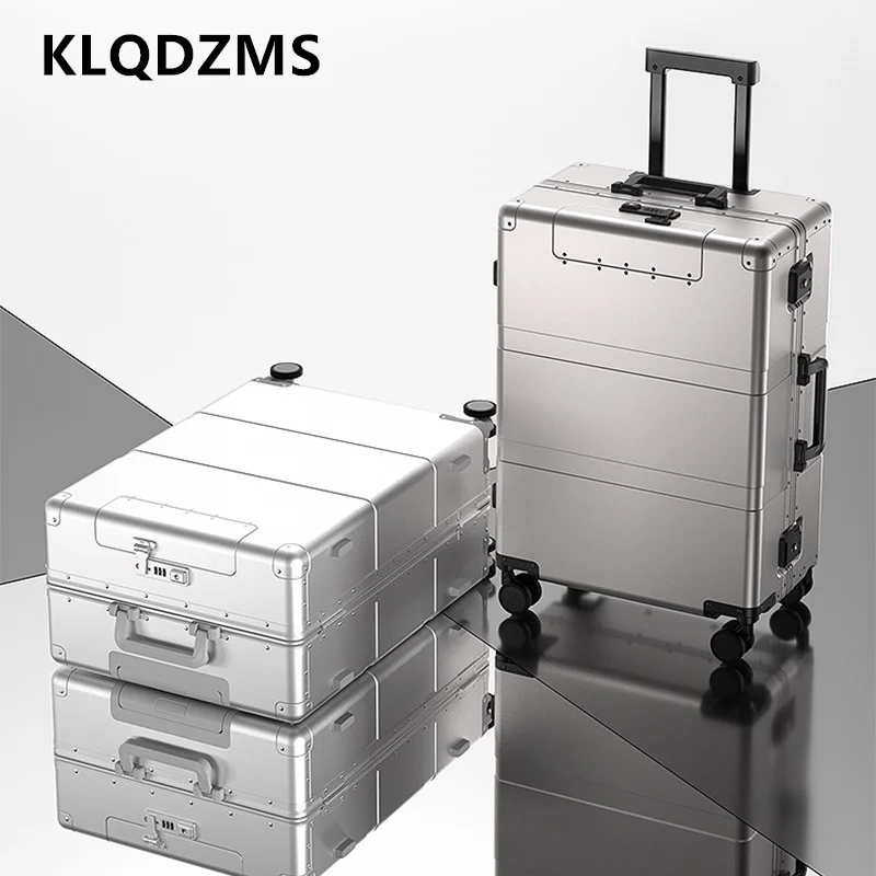 

KLQDZMS Cabin Suitcase All Aluminum Magnesium Alloy Boarding Box 28"large Capacity Trolley Case 24" 20 Inches Men's Luggage