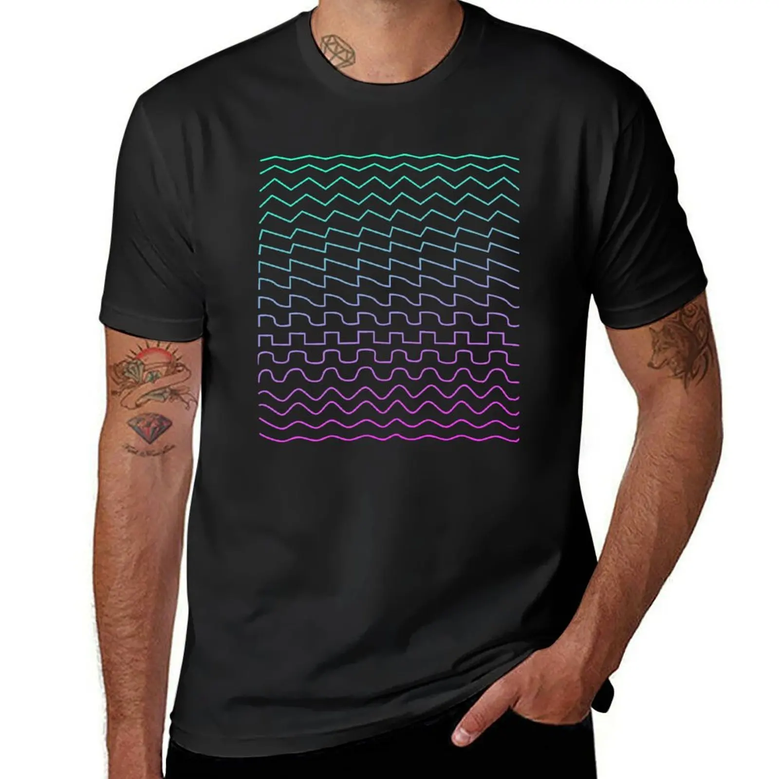 Synthesizer Waveforms T-Shirt shirts graphic tees korean fashion black t-shirts for men